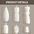 thumbnail image 5 of 6 Pcs Pillar Candles Modern Aesthetic Ribbed Decorative Candle Set Cute Soy Wax Scented Ribbed Decor for Home (Style1)$$Home Decor, Kitchen, & Other, 5 of 8