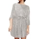 thumbnail image 1 of Vestido de fiesta con lentejuelas, cordones y encaje, manga larga, largo por encima de la rodilla, elegante, poliéster, ropa formal., 1 of 6