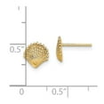 thumbnail image 3 of Auriga 14k Yellow Gold Scallop Shell Stud Earrings for Women(L-7.8mm, W-7.7mm), 3 of 5