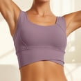 thumbnail image 2 of Arlun Long Line Athletic Bras for Women High Supportive Comfort Wide Shoulder Straps Workout Yoga Bras Square Neck Lightweight Breathable for Running Fitness Purple XL, 2 of 5