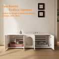 thumbnail image 3 of Extra Large 57.5" Cat Litter Box Enclosure for 2 Cats, Hidden Litter Box Furniture with Floor Base, Indoor Cat House & TV Stand for Living Room, White, 3 of 9
