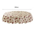 thumbnail image 3 of Table Cloth,Vinyl Tablecloth Round Table Cloth Wipeable Table Cover For Kitchen And Dining Room (Rose 72" Round), 3 of 6