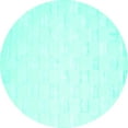 thumbnail image 1 of Ahgly Company Machine Washable Indoor Round Solid Turquoise Blue Modern Area Rugs, 7' Round, 1 of 4