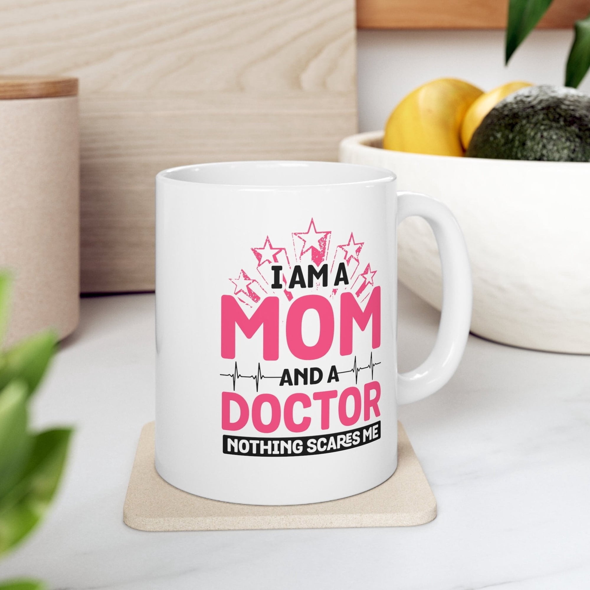 Doctor Mom 11 oz Coffee Mug - Funny Gift for Mother's Day White Ceramic