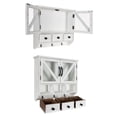 thumbnail image 3 of Kate and Laurel Hutchins Decorative Rustic Wood Wall Cabinet, 21" x 6" x 20", White, Farmhouse Decor Organizer With Magnetic Doors And Three Pull-Out Drawers, 3 of 8