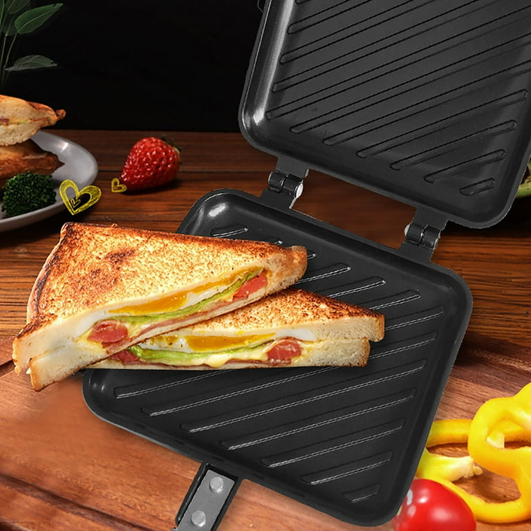 Dengmore Sandwich Maker Double-sided Sandwich Baking Pan, Sandwich Frying  Pan with Removable Handle, Grilled Cheese Nonstick Sandwich Maker Flip Grill  Pan for Breakfast Toast Pancakes 