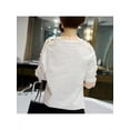 thumbnail image 4 of Lavaport M-5XL Women Half Sleeve Lace Hollow Tops Causal Blouse, 4 of 4