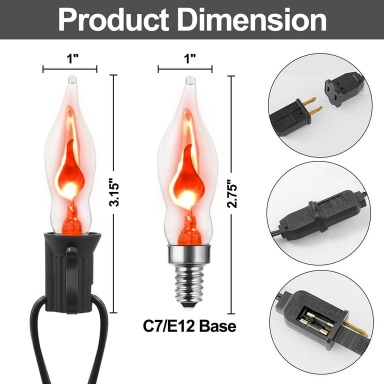 C7 flicker 2024 flame light bulbs