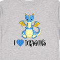 thumbnail image 4 of Inktastic I Love Dragons with Cute Blue Dragon Boys or Girls Long Sleeve Toddler T-Shirt, 4 of 5