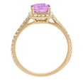 thumbnail image 2 of 1.86 ct Emerald Cut Simulated Alexandrite Solitaire with Simulated Diamond Accents 14K Yellow Gold Womens Engagement Ring, 2 of 4