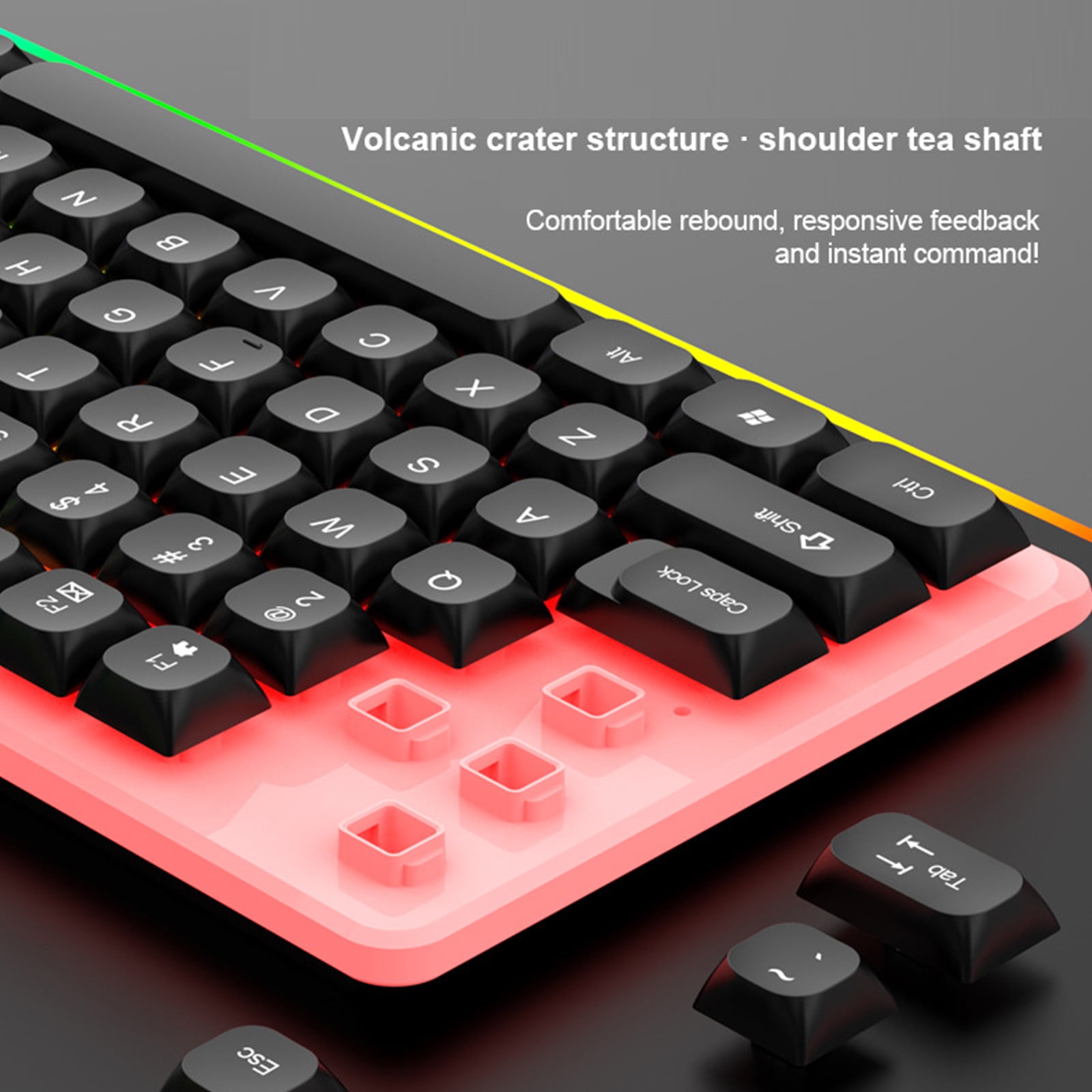 LED Backlit Large Size USB Corded Mechanical Feeling Multimedia Gaming Keyboard Combo Keyboard for Work