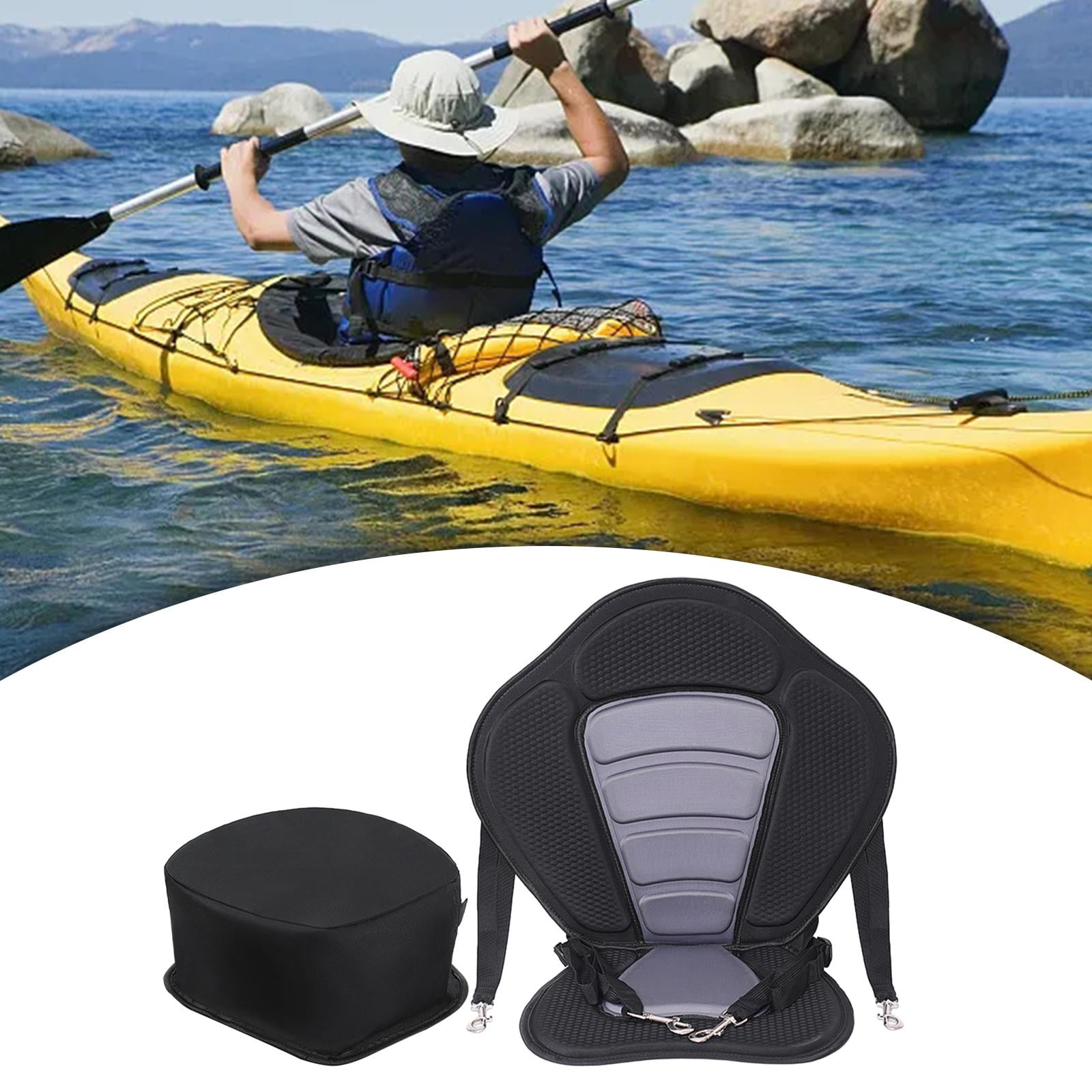 harayaa Kayak Padded Seat Canoe Seat Adjustable Cushion Cushioned Fishing Seat Anti Skid Grey With Bag