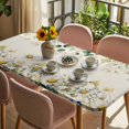 thumbnail image 3 of Flowers Eucalyptus Table Cloths for 3 Foot Rectangle Tables, Vintage Country Botanical Floral Leaves Patio Waterproof Elastic Fitted Tablecloths, Washable Rectangular Table Cover for Camping, 3 of 8