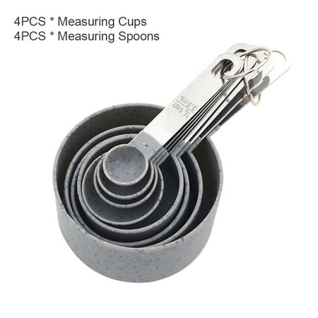 

8pcs Dessert Kitchen Tools Stainless Steel Measuring Cups Spoons Set