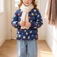 thumbnail image 6 of Frnrwgo Boys 2-8Y Quilted Padded Jacket Stand Collar Snap Front Printed Soft Comfortable Fall Winter Coat, 6 of 9