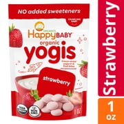 (2 pack) Happy Baby Organics Yogis Strawberry Freeze-Dried Yogurt and Fruit Bites Pouch, 1 oz