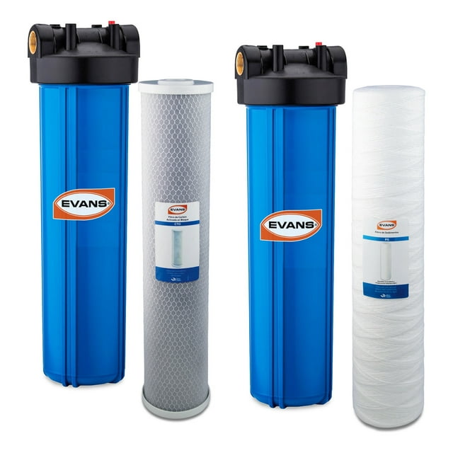 Kit de Pre Filtros de agua Evans 2 Etapas 4.5x20 Kit-pf4x20