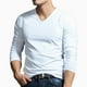 thumbnail image 2 of Mens Long Sleeves Muscle V Neck Slim Blouse Activewear Tops Tee Undershirt, 2 of 8