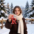 thumbnail image 6 of A‑Z Snowman 26 Letter Christmas Tree Ornaments, 2D Flat Acrylic Hanging Initial Ornament Pendants, Red Snowman Alphabet Decor for Xmas Party Holiday Decoration, 6 of 6