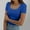 Blue, variant on Women's Summer Short Sleeve T-Shirt Square Neck Ribbed Slim Fit Casual Tee Comfortable Stretchy Soft Fabric