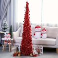 thumbnail image 3 of 1 Piece 1.2m Colorful Retractable Fold-Up Christmas Tree - Holiday Decorations, Spiral Tinsel Star Ornament for Festive Home and Celebration Events, 3 of 15