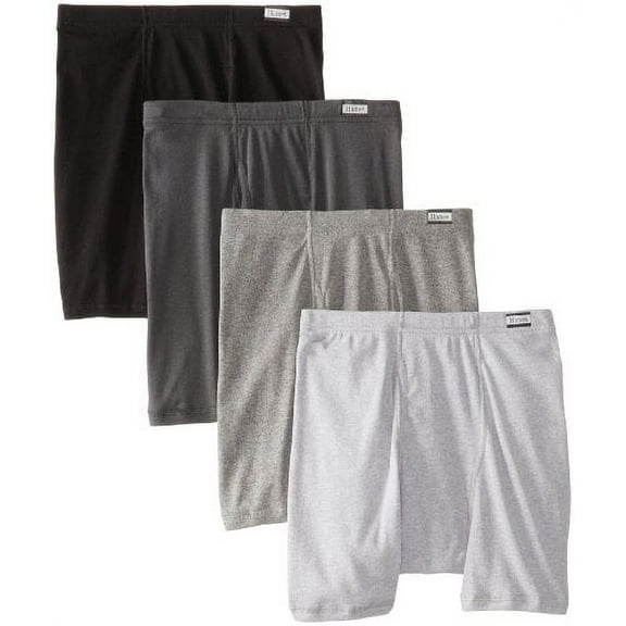 Hanes Ultimate Men's 4-Pack FreshIQ Boxer with ComfortFlex Waistband Brief, Black/Grey, Medium