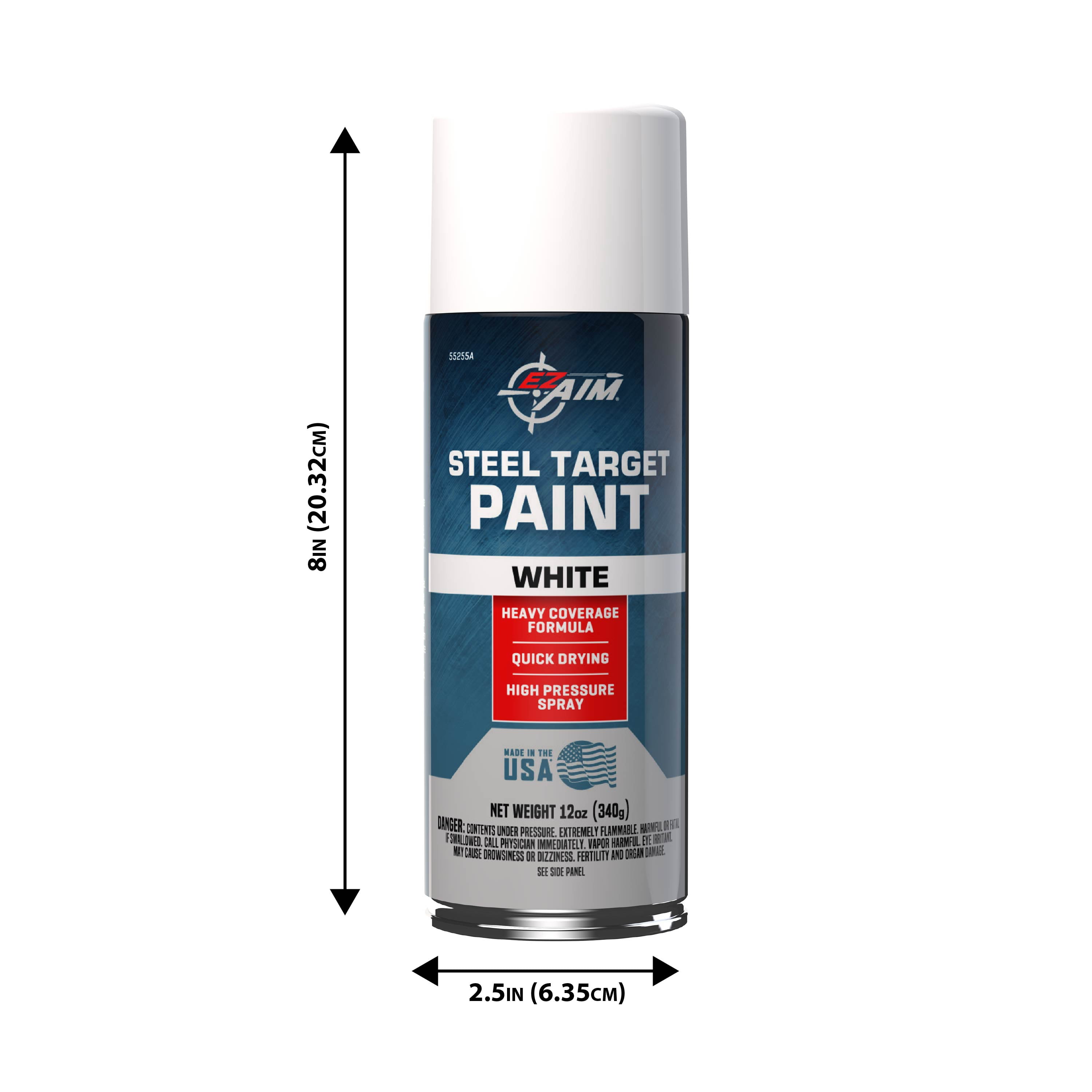 Allen Company Steel Target Spray Paint, White, Quick-Dry, 12 oz