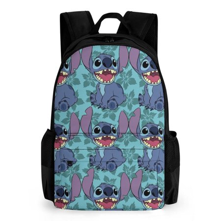 Cartoon Stitch003 Laptop Backpacks with Pocket Casual Lightweight Bookbag Classic Shoulders Roomy Bag for Hiking Traveling Camping Business Errands