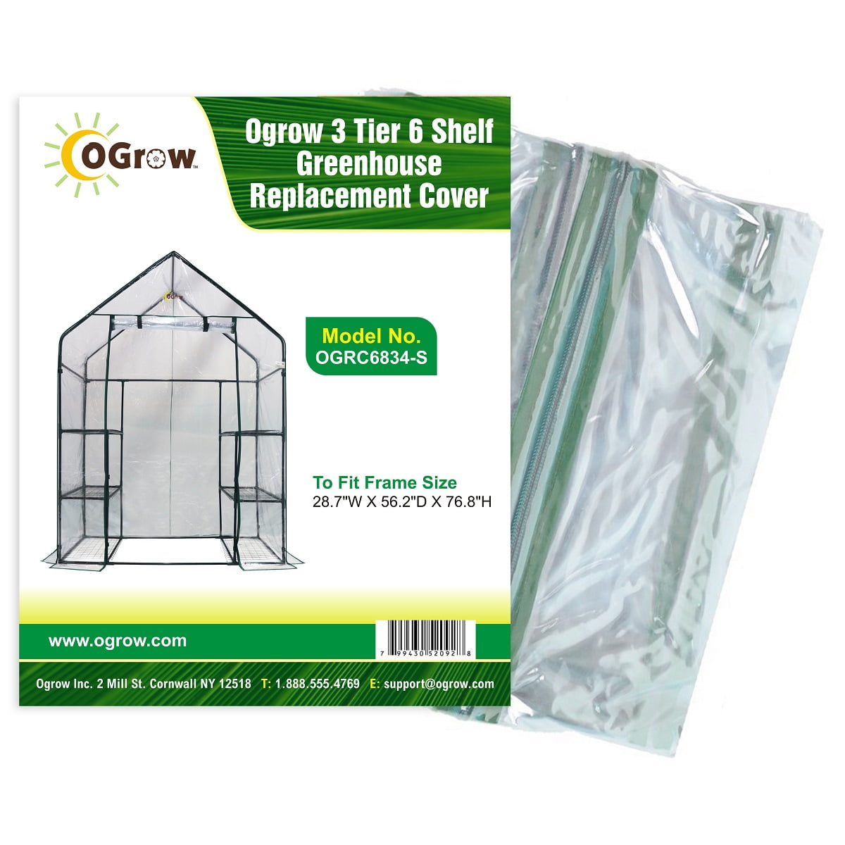 Greenhouse Cloche Replacement Cover To Fit Frame Size 70.9"L X 36.2"W X... by KSH Brands