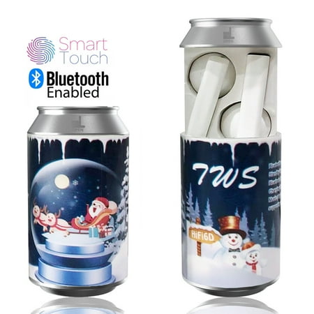 Great Christmas Gift Idea - H35T Bluetooth EarBuds - Universal Compatibility w/ Novel Soda Can Charging Case (WHT) | Walmart Canada Great Christmas Gift Idea - H35T Bluetooth Earbuds - Universal Compatibility W/ Novel Soda Can Charging Case (Wht) | Walmart Canada
