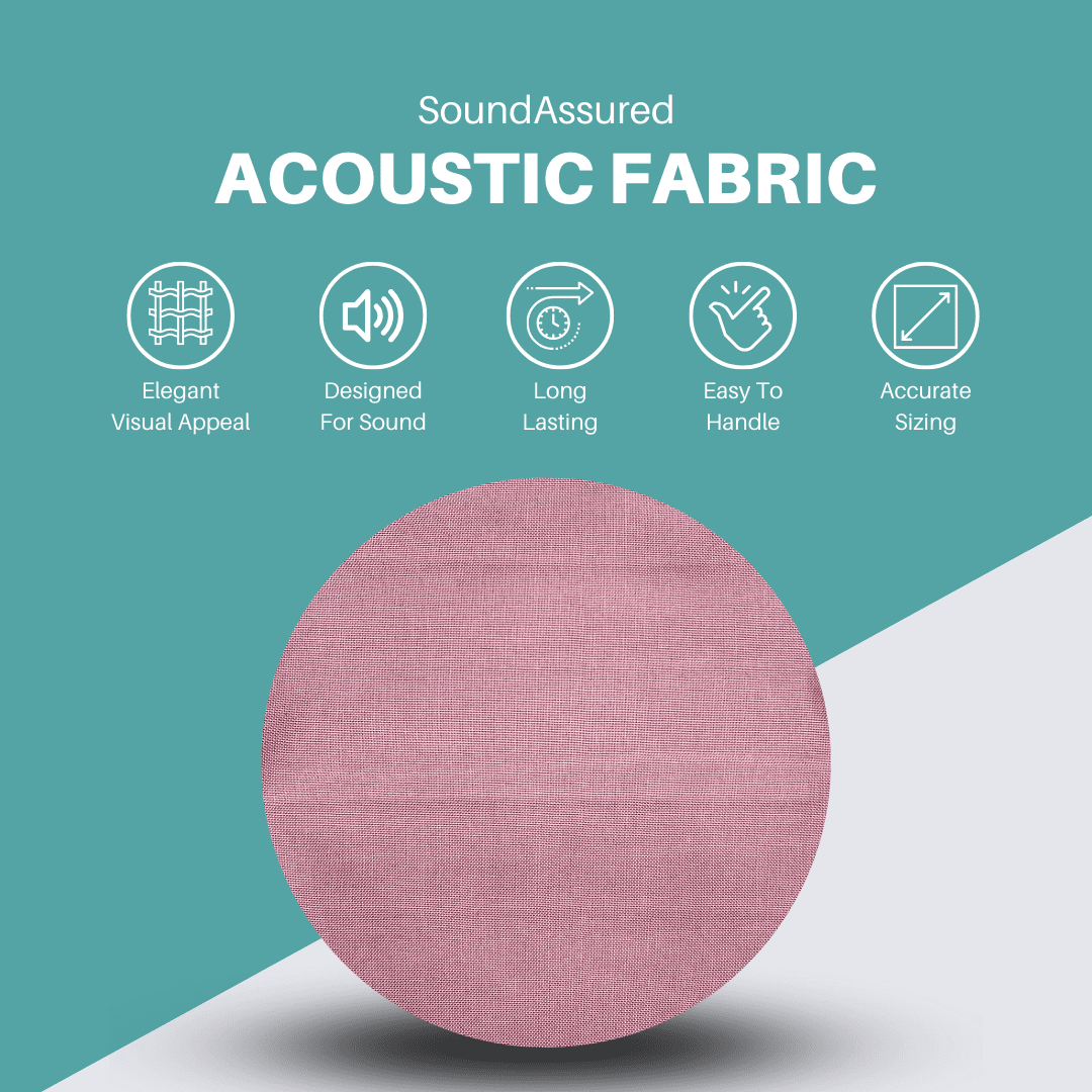 SoundAssured Acoustical Fabric - Acoustically Transparent Fabric for Making Acoustic Panels - DIY Sound Panel Acoustic Fabric (50s Pink)