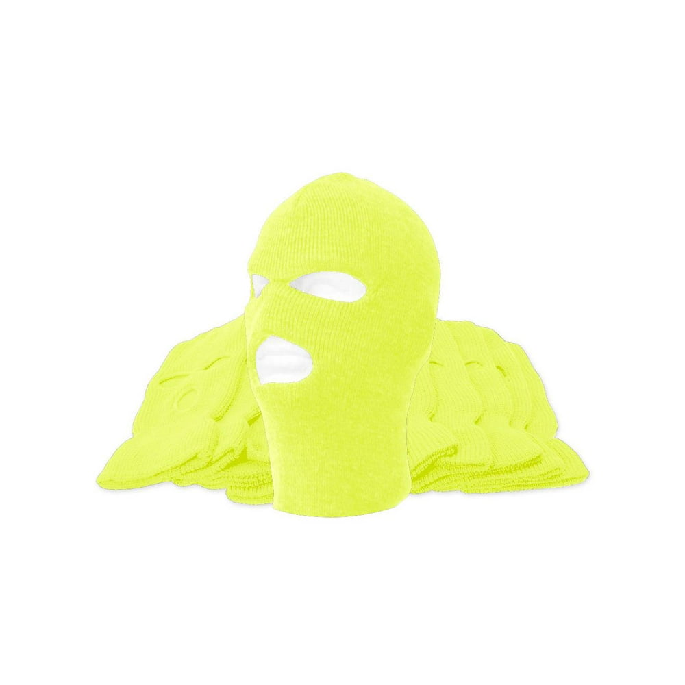 3Hole Ski Mask 12Pack Neon Yellow