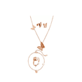 thumbnail image 1 of Collar De Cadena Mariposas Brillantes Pulsera Anillo Aretes  Oro Rosa, 1 of 3