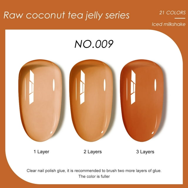 Esmalte de uñas semitransparente de 20 colores, crema, transparente, para decoración de uñas, 7,5 ml.