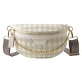thumbnail image 2 of Bolsa De Pecho Rhombic Lattice Chest Bag Casual Chain Lady Crossbody Bag para viajes (Beige) Tmvgtek Para Estrenar, 2 of 9