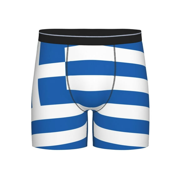 Men Boxer Briefs Fly Greek Flag Funny Cool Underwear For Men