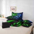 thumbnail image 5 of Erosebridal Teens Gamepads Bedding Sets Twin Size,Green Blue Comforter Sets with Sheets,Video Game Bed in a Bag Twin size,Breathable Geometric Room Decor,Reversible,7pcs, 5 of 5