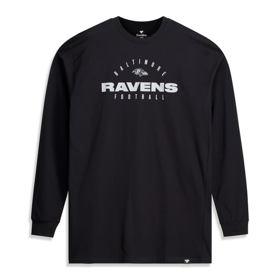 Men's Fanatics Black Baltimore Ravens Big & Tall Coverage Scheme Long Sleeve T-Shirt