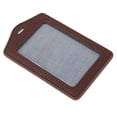thumbnail image 1 of Tarjeta de Identificación Caja de La Tarjeta PU Soporte de Insignia de material cuero Flexible Titular de La Etiqueta Impermeable café, 1 of 6