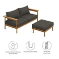 thumbnail image 3 of Modway Wren Set of Sofa and Ottoman Outdoor Patio Furniture, Dark Gray, 3 of 8