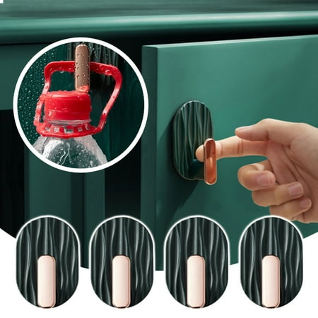 

Clearance！ Lognanla 4X Hooks Decorative Wall Door Self Adhesive Hanger Hooks Heavy Duty For Hanging Coats Clothes Hat Keys Purse Kitchen Towels Hook Waterproof Shower Room Sticky Hooks 4Pcs Abs Green