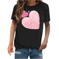 thumbnail image 2 of Meichang T-Shirts Graphiques pour Femmes T-Shirts de la Saint-Valentin Imprimé Cœur Manches Courtes Hauts Mignons Col Rond T-Shirts Décontractés de Vacances T-Shirts de la Saint-Valentin, 2 of 4