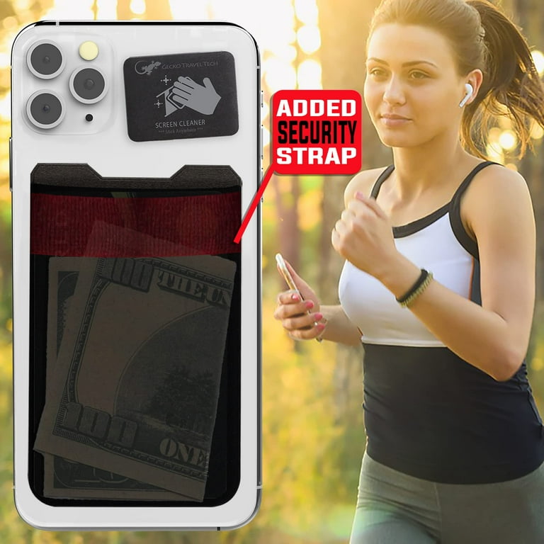 Gecko Travel Tech Sticky Phone Wallet Card Holder, Adhesive