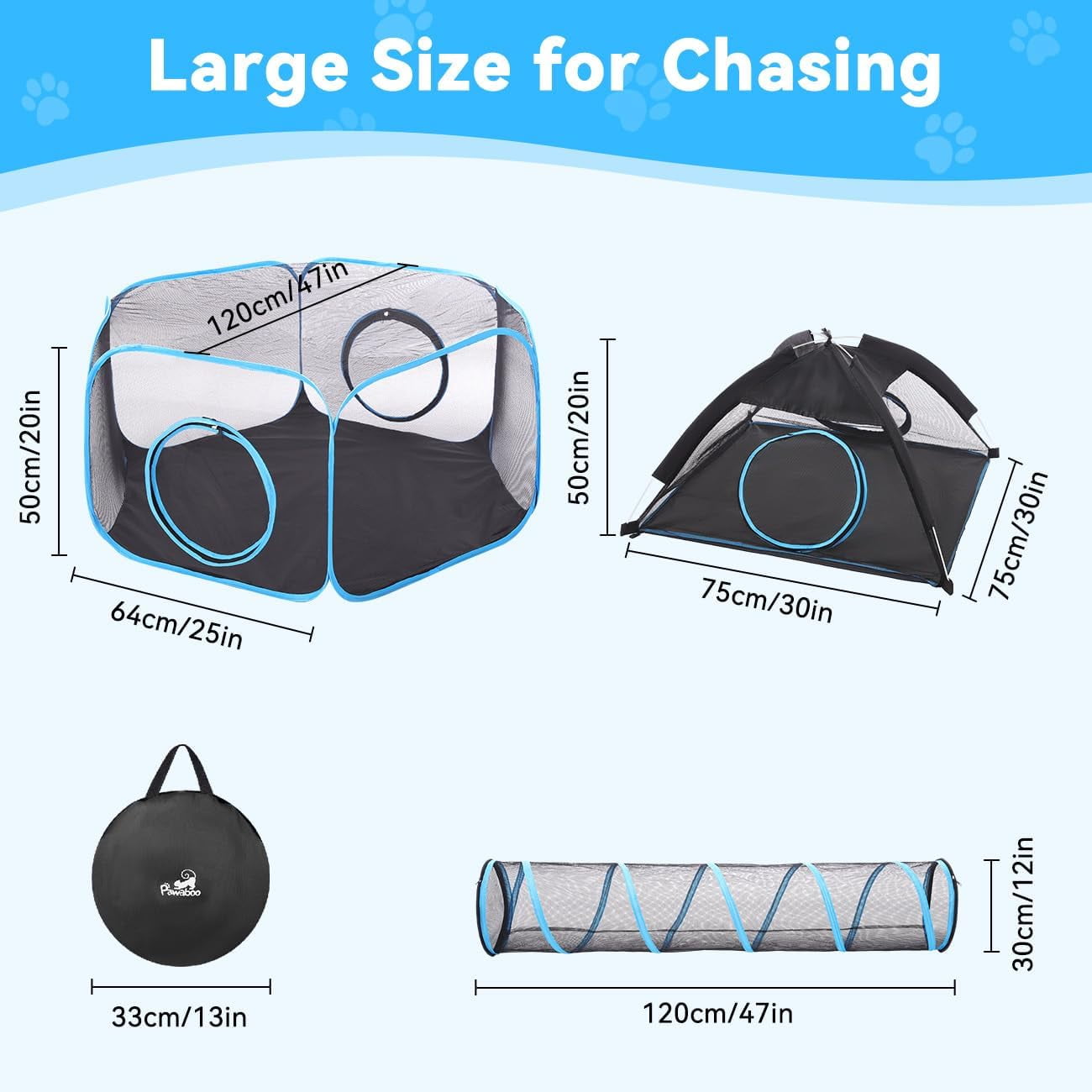 Outdoor Cat Enclosures For Cats Indoor  Patio Portable Mesh Tent Tunnel Playhouse With Free Carry Bag & Metal Rod Multiple And Small Animals Includes Playpen+tent+pet