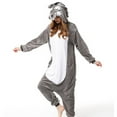 thumbnail image 6 of Feancey Womens Sherpa Jumpsuit Fleece Onesie Fuzzy Pajama,Onesie Pajamas for Women Cute Cartoon Animal Hooded Romper Sleepwear Comfy Plush Warm Playsuit Gray L, 6 of 6
