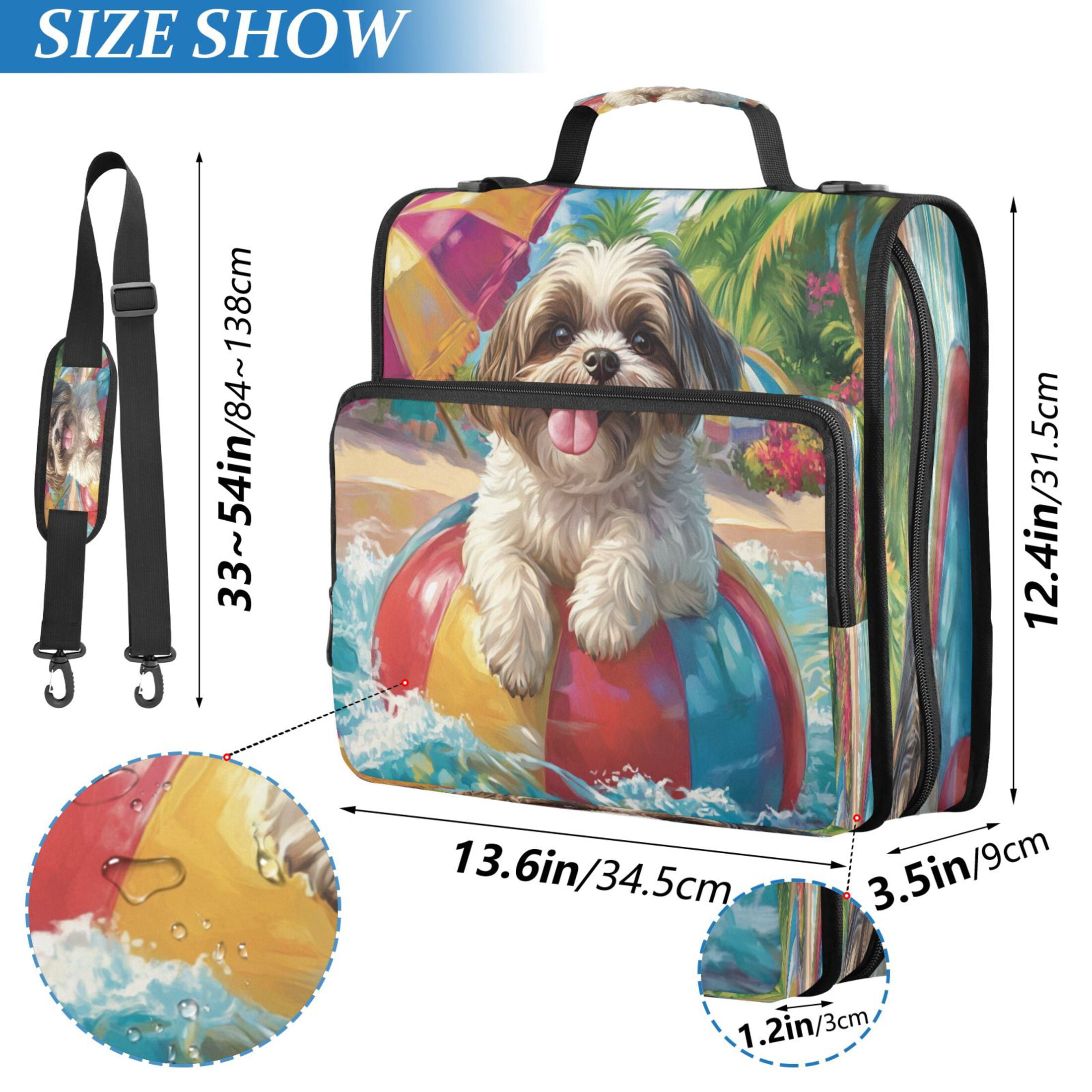 YAZAOO Zipper Binder trapper keeper Documents Organized Design Playful Poolside Pup Printed