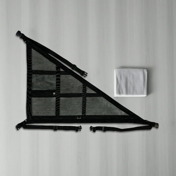 Litrail Overhead Car Mesh Storage Organizer - Universal Fit Roof Corner Bag, Easy Install Elastic Polyester Mesh for Phones Keys Wallets