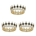 thumbnail image 4 of mmirethe Exquisite Craft And Delicate Pattern Rhinestone For Wedding Or Bridal Electroplated Tiaras Gold + black 3Set, 4 of 6