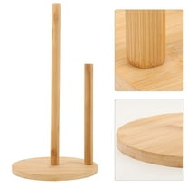 MIPCASE 1Pack Reusable Paper Towel Holder Kitchen Paper Holder Stand Wood Khaki for Countertop Use
