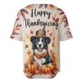 thumbnail image 2 of Happy Thanksgiving Border Collie Welcome Thankful Fall Autumn Pumpkin All Over Print 3D Baseball Shirt Borders Dog Lovers Gifts Idea Softball Sport - 02021, 2 of 6